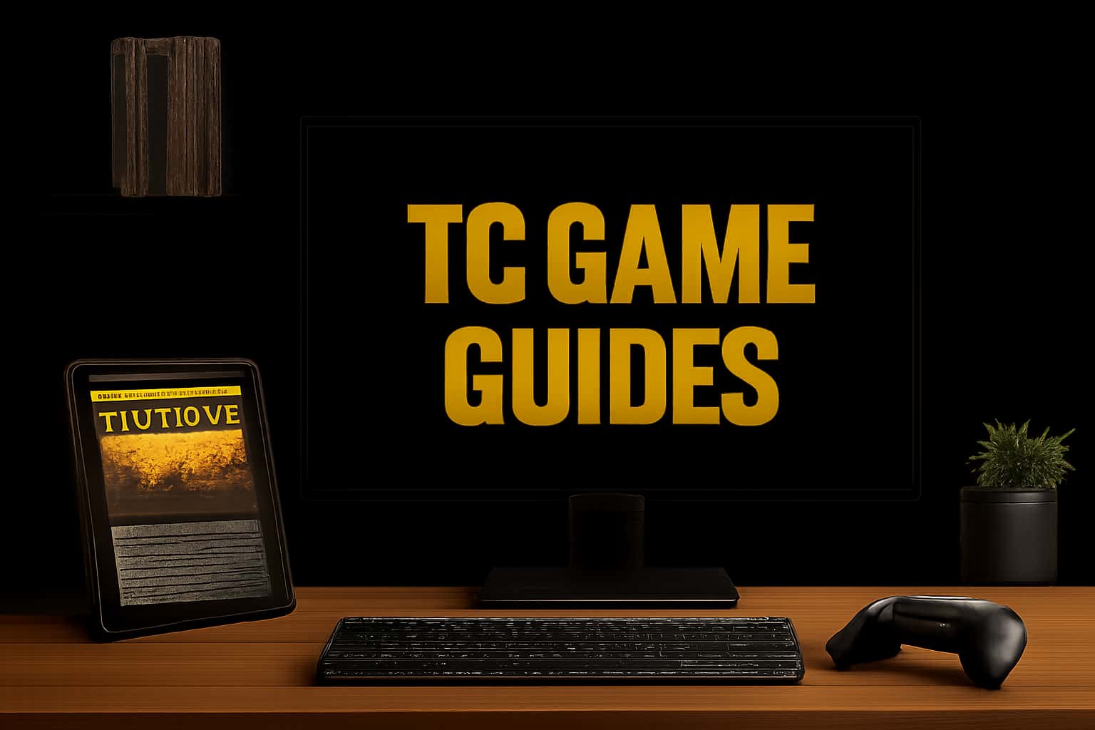 An informational scene depicting TC Game Guides with prominent text.