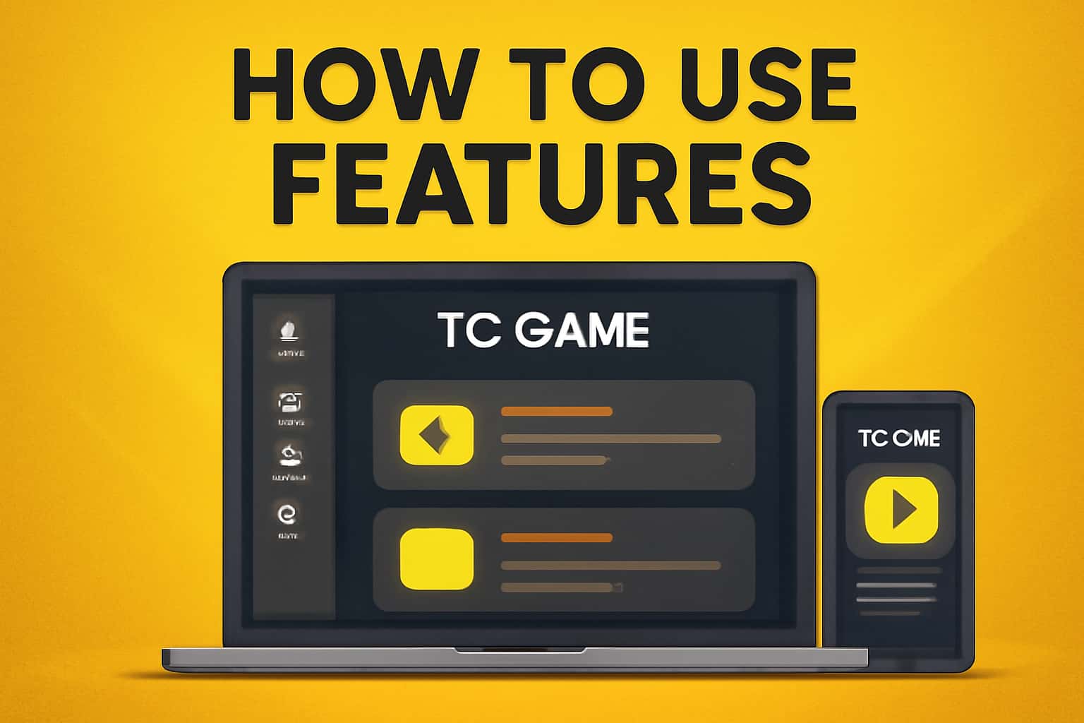 An informative visual representation of TC Game features with a clean design.