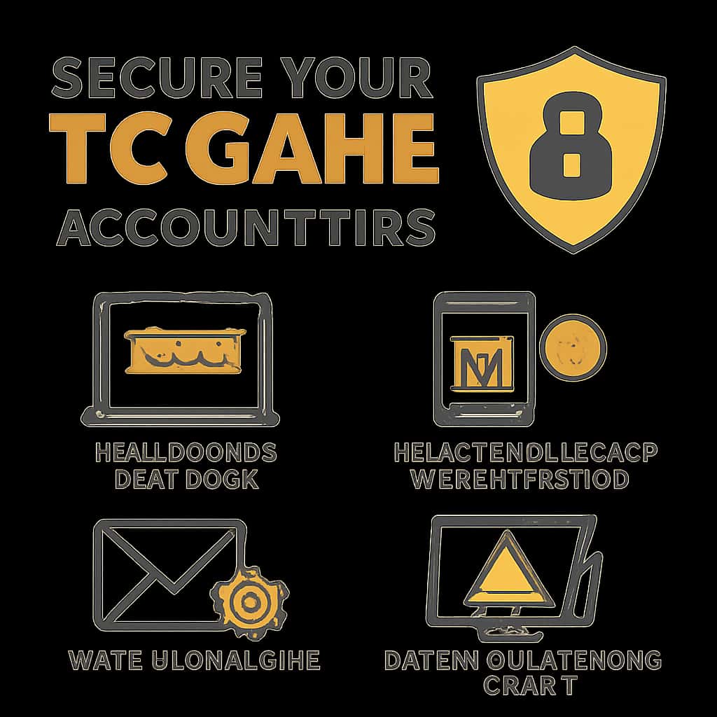 An educational illustration on securing a TC Game account.