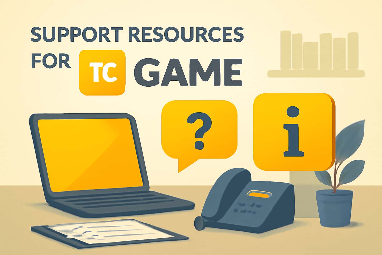 Visual representation of support resources for TC Game.