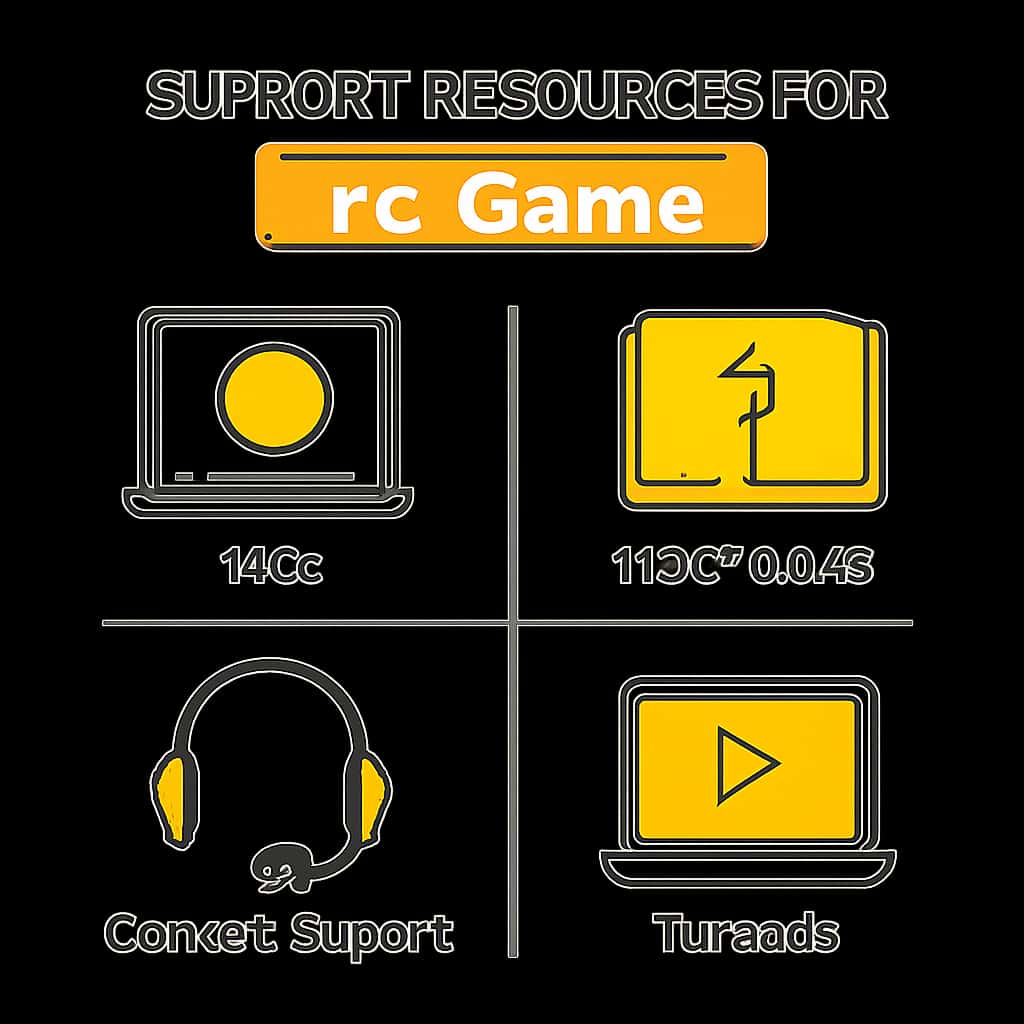 Illustration detailing the support resources for TC Game.