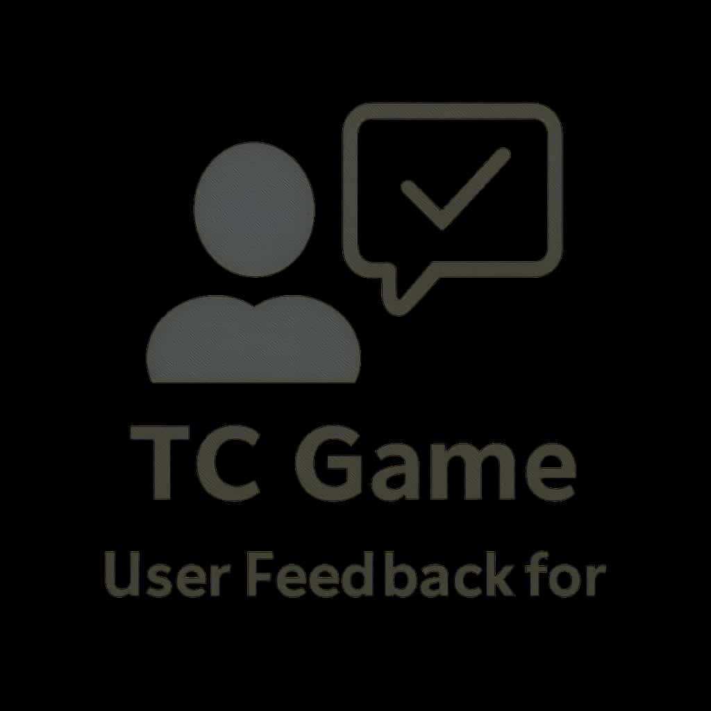 A badge representing user feedback for TC Game.